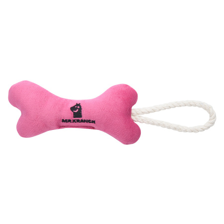 Mr.Kranch игрушка д/мелких и средних собак Косточка с канатом 31х9х4см розовая