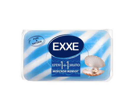 EXXE Туал. крем+мыло 1+1 "Морской жемчуг" 1шт*80г (СИНЕЕ) полосатое одиночное