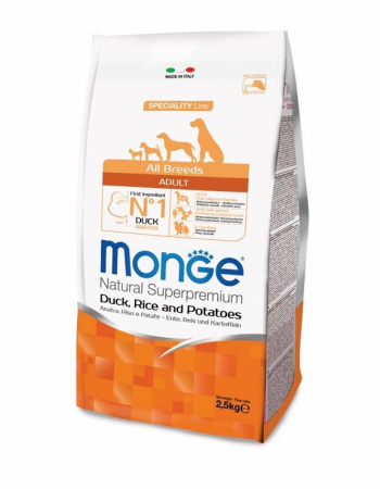 Monge Dog Monoprotein сух. д/соб. всех пород утка/рис/картофель 2,5кг