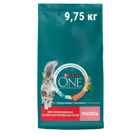 Purina One сух. для стерилизованных кошек с лососем 9,75кг