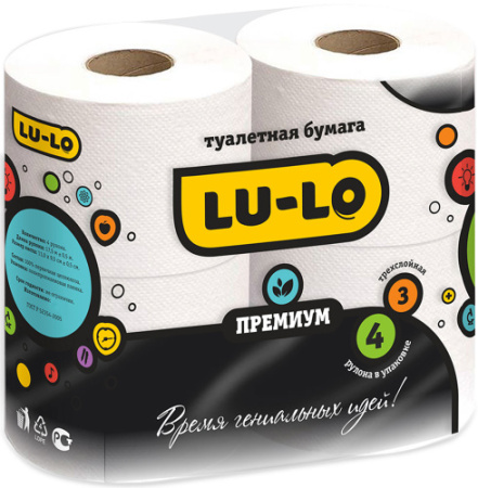 LuLo Туалетная бумага LuLo Premium 3 сл 4 рул