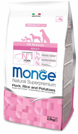 Monge Dog Speciality д/соб. всех пород свинина/рис/картофель 2,5 кг