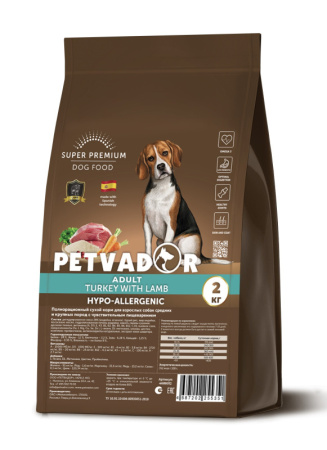 Petvador сухой корм для собак с чувствительным пищеварением с ягненком