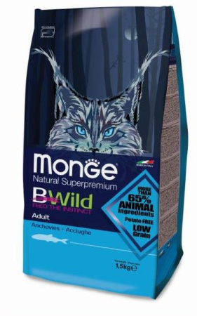 Monge Cat BWild LOW GRAIN Kitten низкозерн. корм из мяса гуся д/котят 1,5 кг