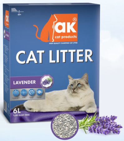 AK Cat комкующийся наполнитель Лаванда 6л