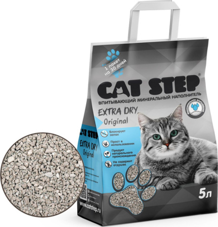 Cat Step Extra Dry Original 5л, впитывающий,минеральный