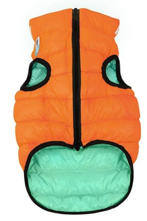 Курточка для собак AiryVest Lumi двусторонняя, светящаяся, размер XS 30, салатово-оранжевая