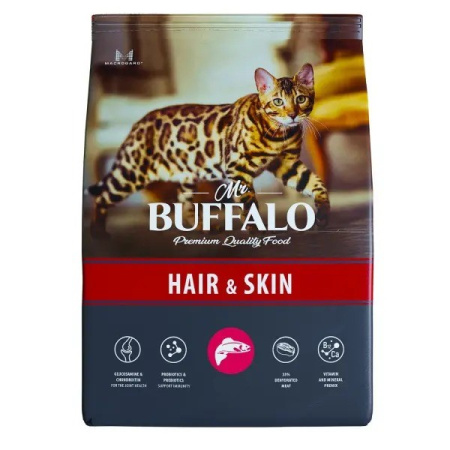 Mr.Buffalo Adult Hair&Skin сухой корм для кошек с лососем