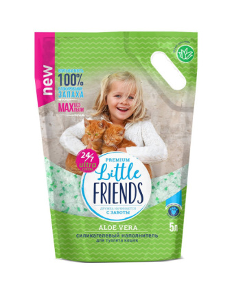 Наполнитель Little Friends Aloe Vera силикагель п/м пакет 5 л