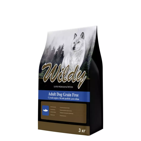 Wildy Adult Dog Grain Free сух. д/соб. с белой рыбой 3кг