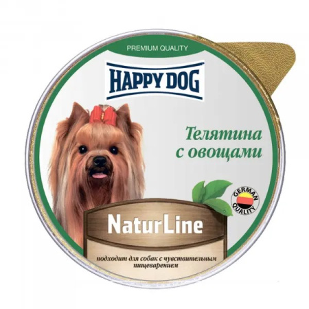 Happy Dog Natur Line Телятина с овощами паштет (НФКЗ) - 0,125 кг.