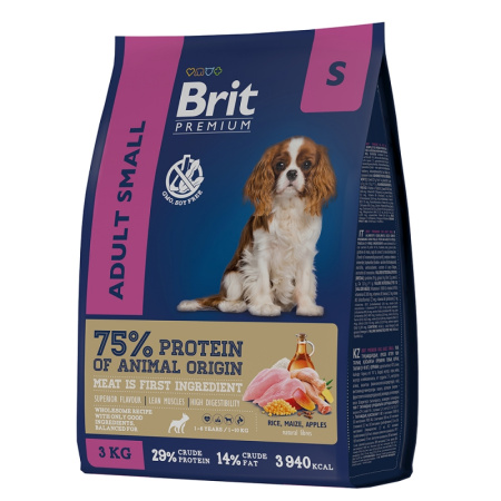 Брит Premium Dog Adult Small д/соб. мелких пород (1–10 кг) 3кг