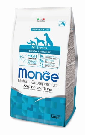 Monge Dog Speciality Hypo сух. д/соб. всех пород лосось с тунцом 2,5кг