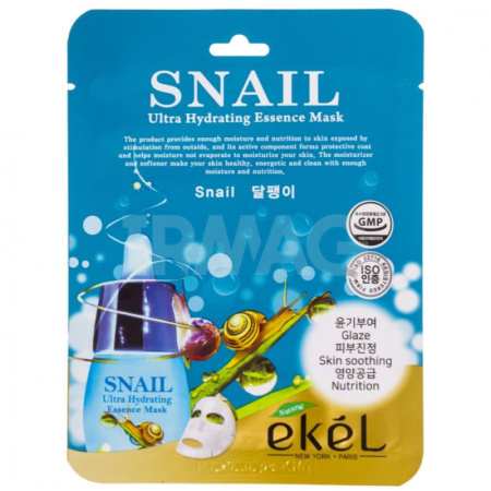 EKEL SNAIL Ultra Hydrating Essence Маска тканевая с улиточным муцином, 25 мл