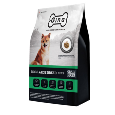 Gina Dog Large Breed Duck Grain Free 3кг