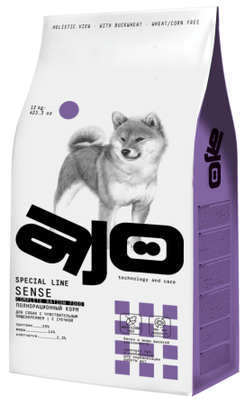 AJO Dog Sense сух. д/собак с чувствительным пищеварением с гречкой BREEDER PACK 12кг