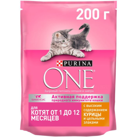 Purina ONE сух. для котят с курицей и цельными злаками 200г