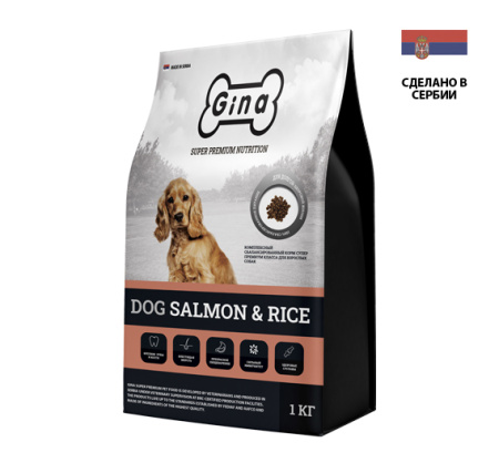 Gina Dog Salmon & Rice д/соб. лосось с рисом 3кг
