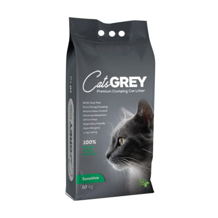 Cat's Grey Sensitive комкующийся наполнитель без ароматизатора 10кг