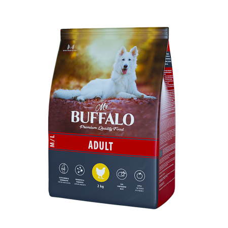 Mr.Buffalo Adult M/L сухой корм для собак средних и крупных пород с курицей