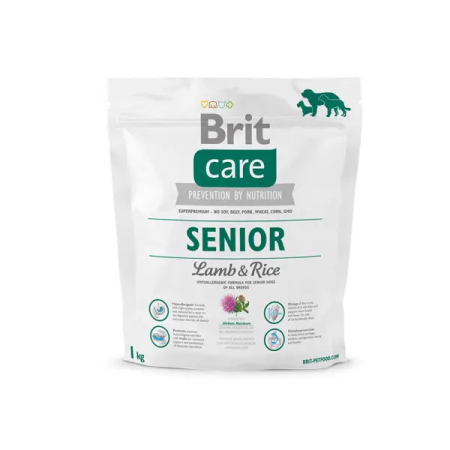 Брит NEW Care Senior All Breed д/соб старше 7 лет, ягненок/рис 1кг