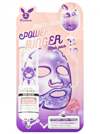 Elizavecca Power Ringer Mask Pack Fruits Deep Тканевая маска д/лица с экстрактами фруктов 23мл