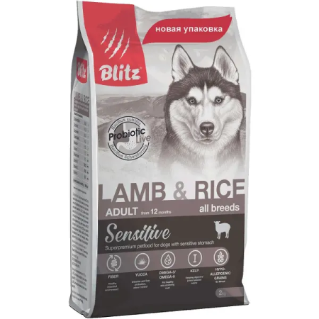 BLITZ  ADULT Lamb&Rice Sensitive д/соб., 2 кг 