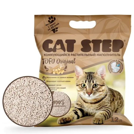 НКР Cat Step Tofu Original растительный комкующийся 12л