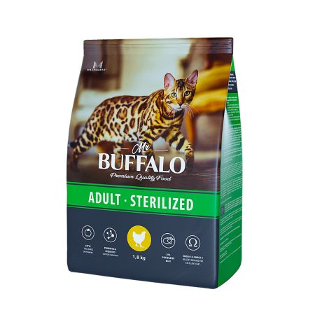 Mr.Buffalo Sterilized сухой корм для кошек с курицей