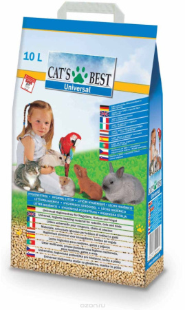 Cat's Best Universal наполнитель древесный без запаха 5,5 кг 10 л