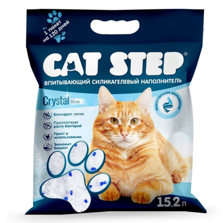 НКТ Cat Step Arctic Blue силикагель впитывающий 15,2л