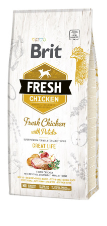 Брит Fresh Курица и картофель д/с всех пород 12кг 